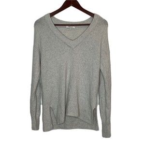 Madewell XXS Sweater ALPACA + MERINO WOOL White Gray V-Neck Soft Luxurious Top!